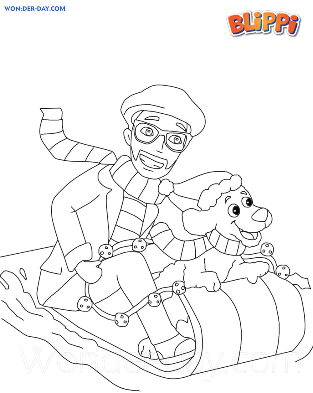 Çocuklar İçin Blippi Boyama Sayfaları 