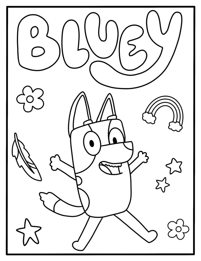 Çocuklar İçin Bluey Boyama Sayfaları 
