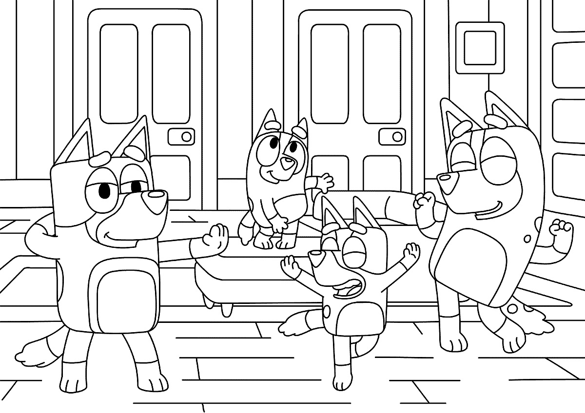 Çocuklar İçin Bluey Boyama Sayfaları 