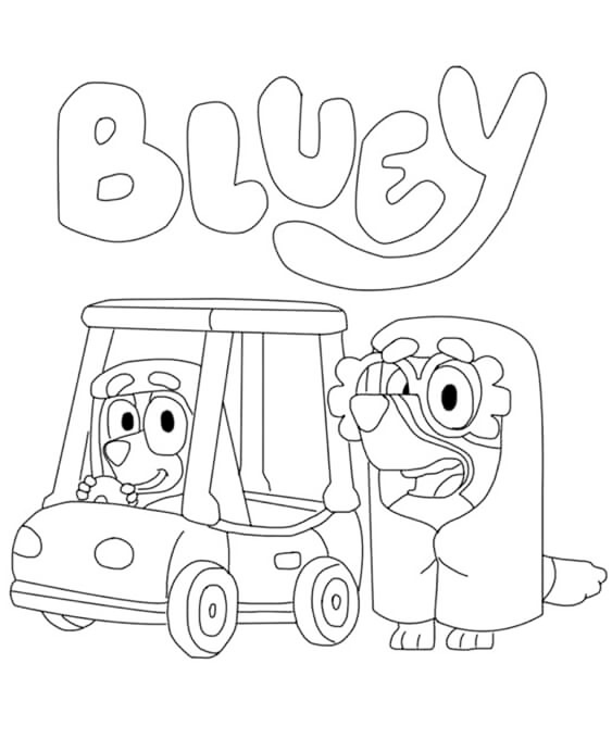 Çocuklar İçin Bluey Boyama Sayfaları 