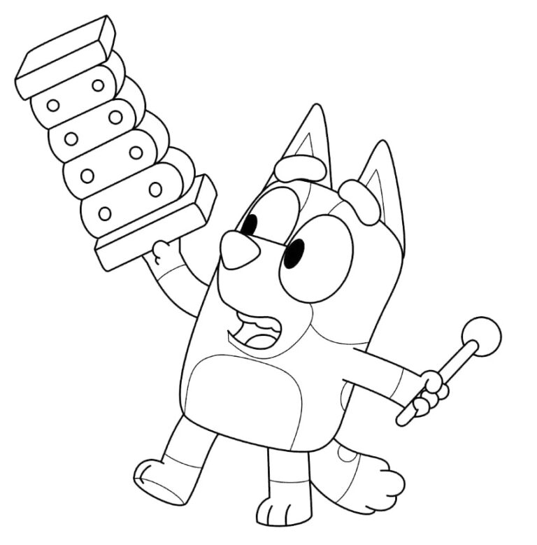 Çocuklar İçin Bluey Boyama Sayfaları 