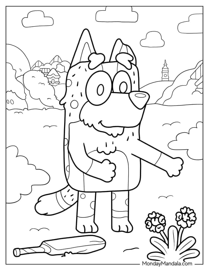 Çocuklar İçin Bluey Boyama Sayfaları 