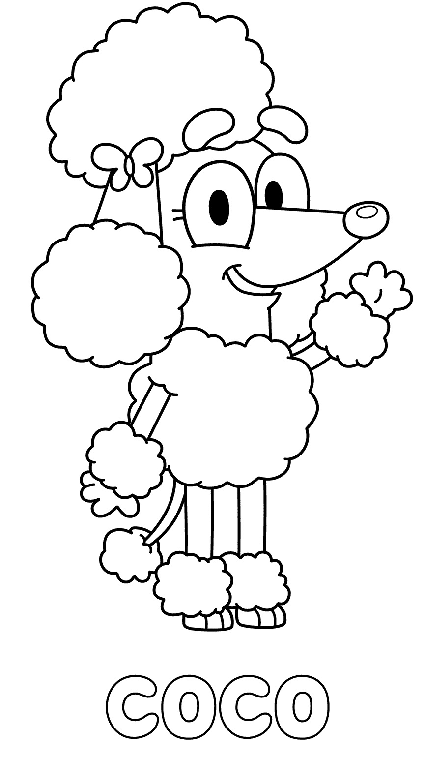 Çocuklar İçin Bluey Boyama Sayfaları 