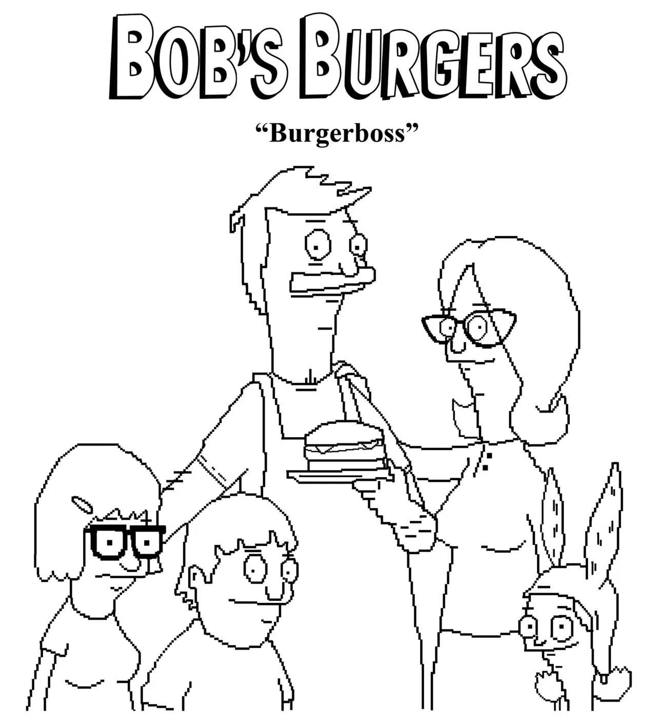Çocuklar İçin Bob'un Burgerleri Boyama Sayfaları 