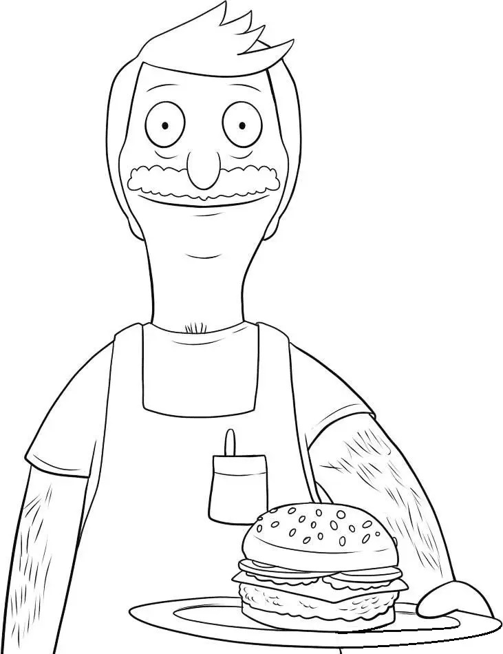 Çocuklar İçin Bob'un Burgerleri Boyama Sayfaları 