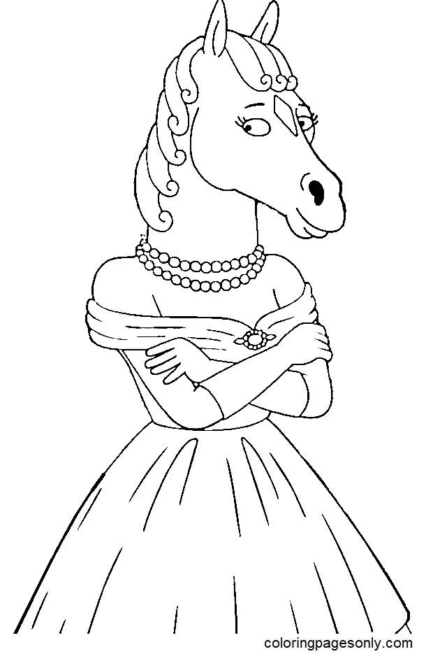 Çocuklar İçin Bojack At Adam Boyama Sayfaları 