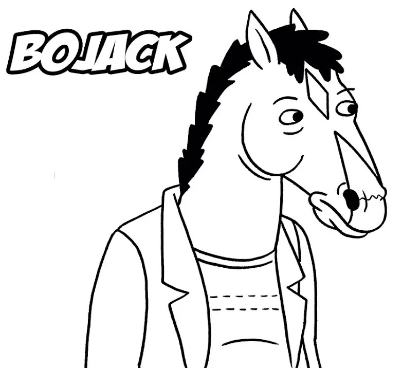 Çocuklar İçin Bojack At Adam Boyama Sayfaları 