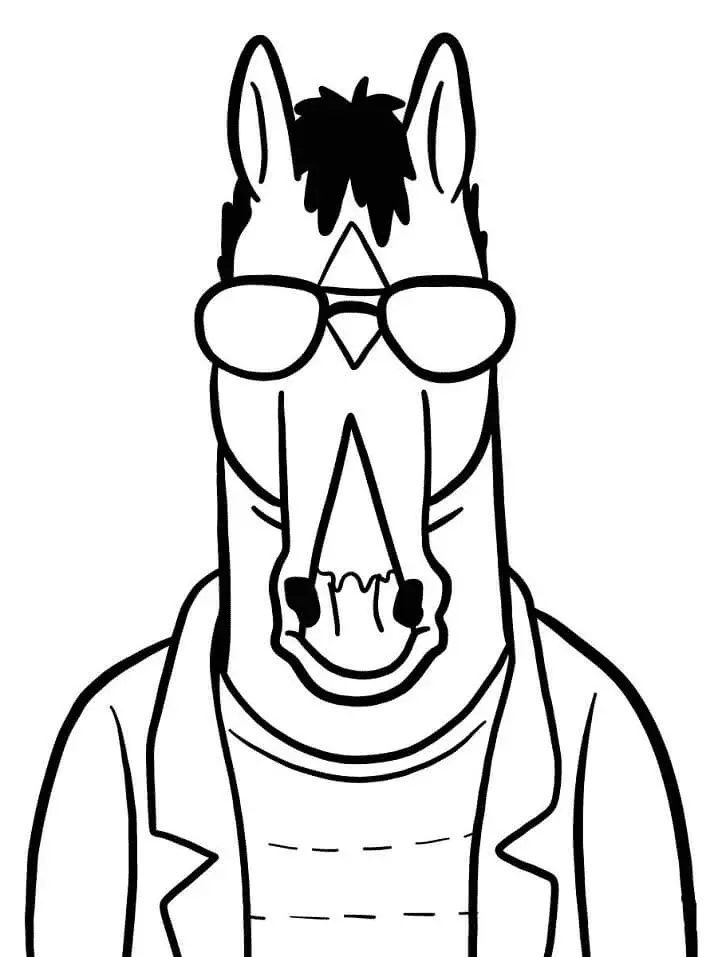 Çocuklar İçin Bojack At Adam Boyama Sayfaları 