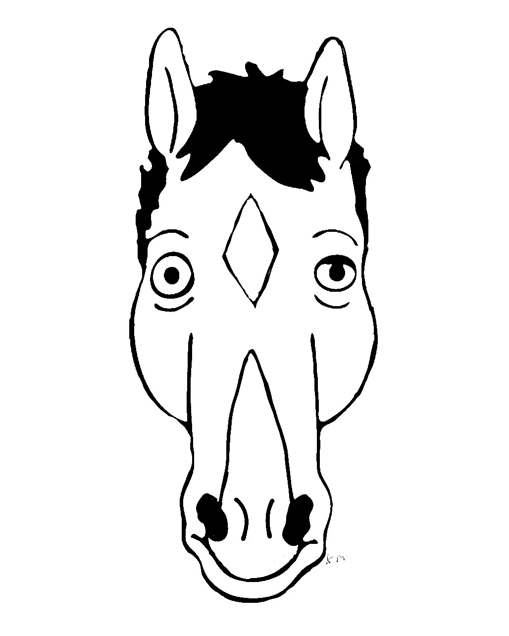 Çocuklar İçin Bojack At Adam Boyama Sayfaları 