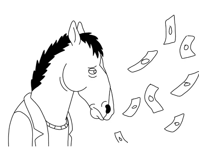 Çocuklar İçin Bojack At Adam Boyama Sayfaları 