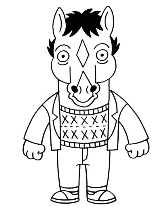 Çocuklar İçin Bojack At Adam Boyama Sayfaları 