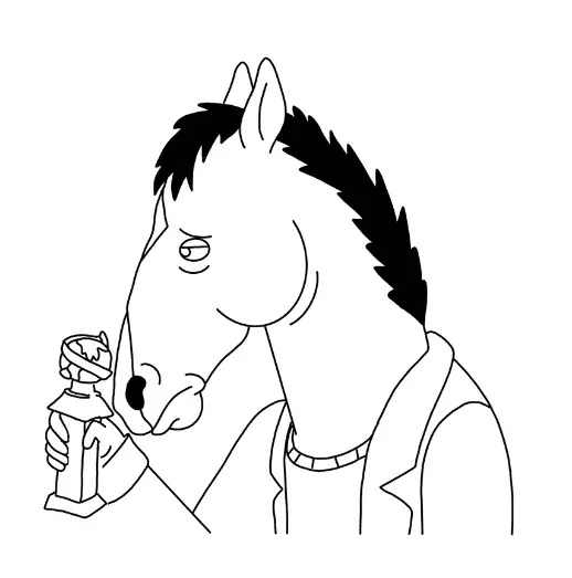 Çocuklar İçin Bojack At Adam Boyama Sayfaları 