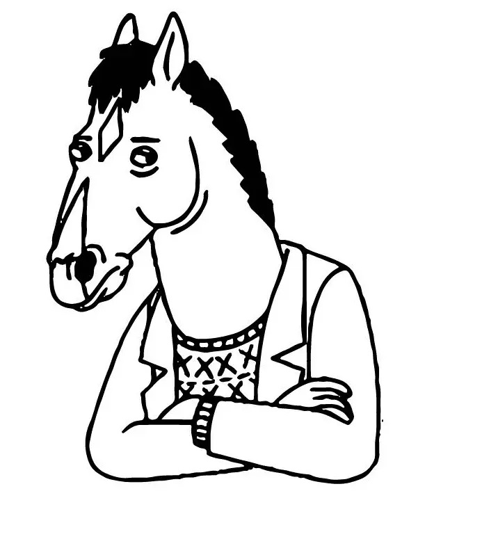 Çocuklar İçin Bojack At Adam Boyama Sayfaları 