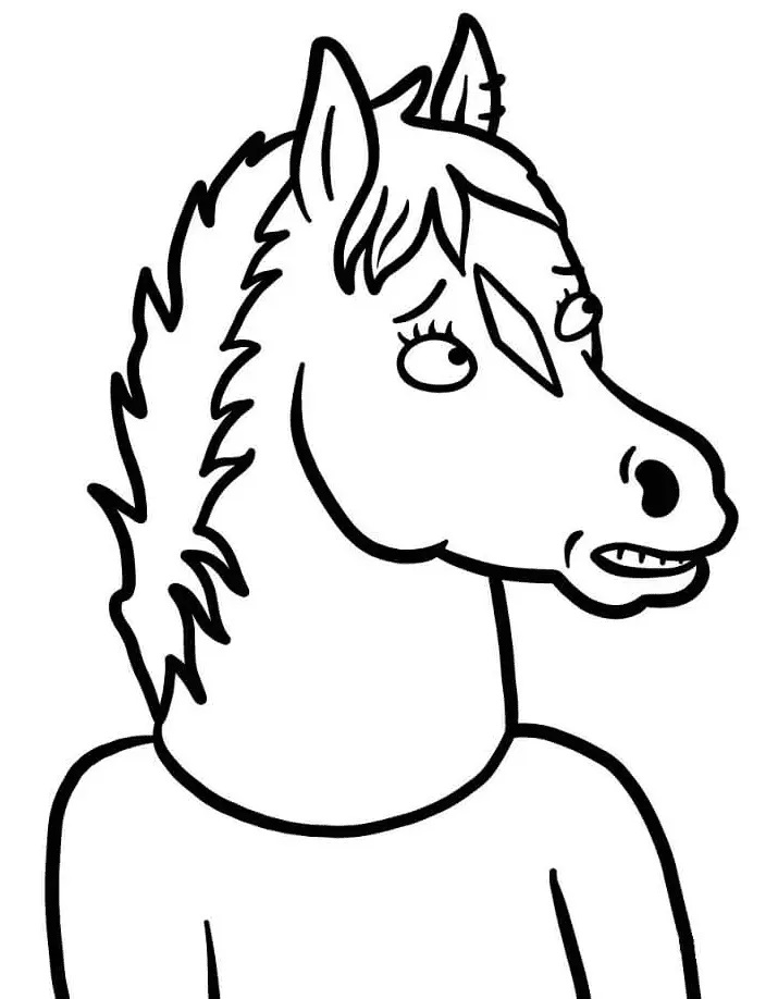 Çocuklar İçin Bojack At Adam Boyama Sayfaları 