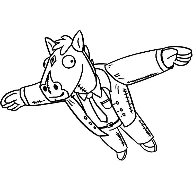 Çocuklar İçin Bojack At Adam Boyama Sayfaları 