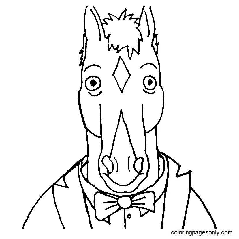 Çocuklar İçin Bojack At Adam Boyama Sayfaları 