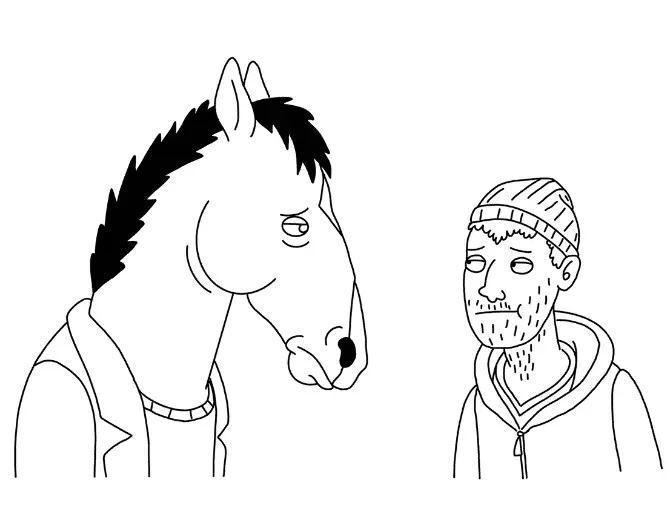 Çocuklar İçin Bojack At Adam Boyama Sayfaları 