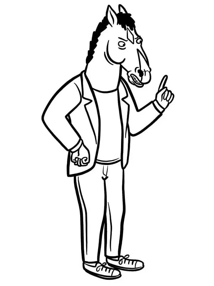 Çocuklar İçin Bojack At Adam Boyama Sayfaları 
