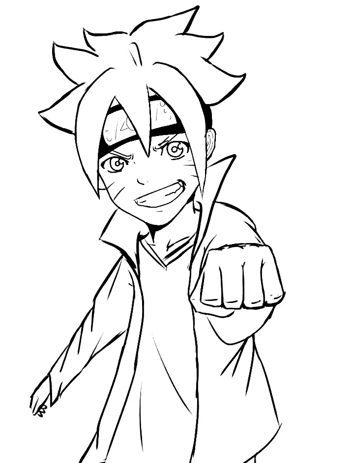 Çocuklar İçin Boruto Boyama Sayfaları 