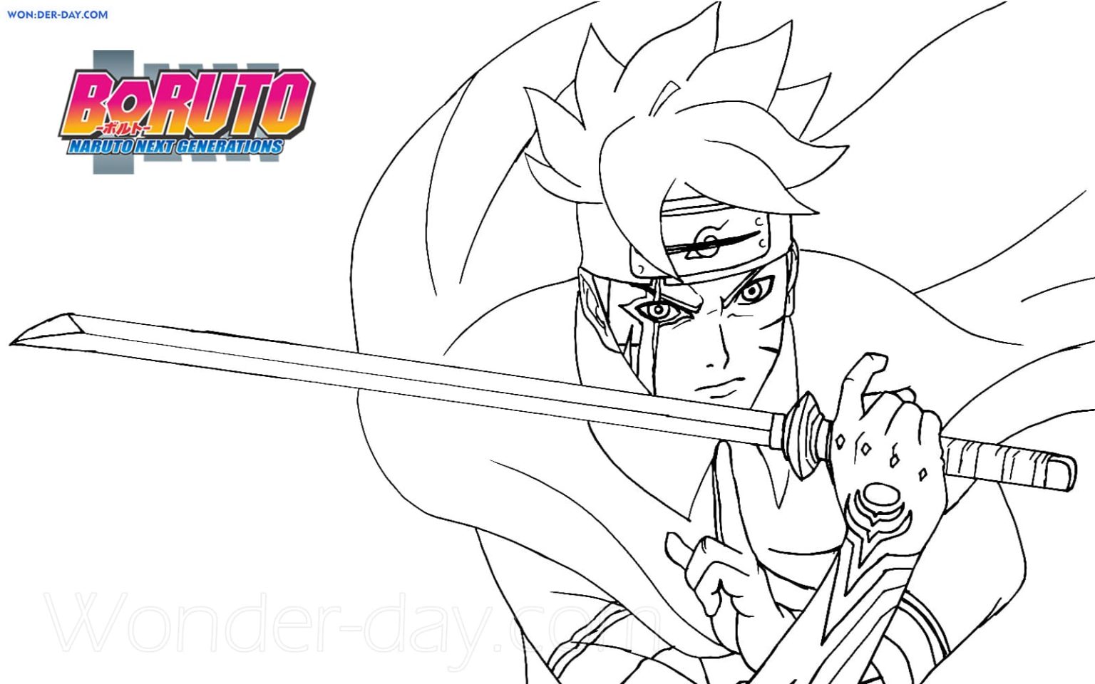 Çocuklar İçin Boruto Boyama Sayfaları 