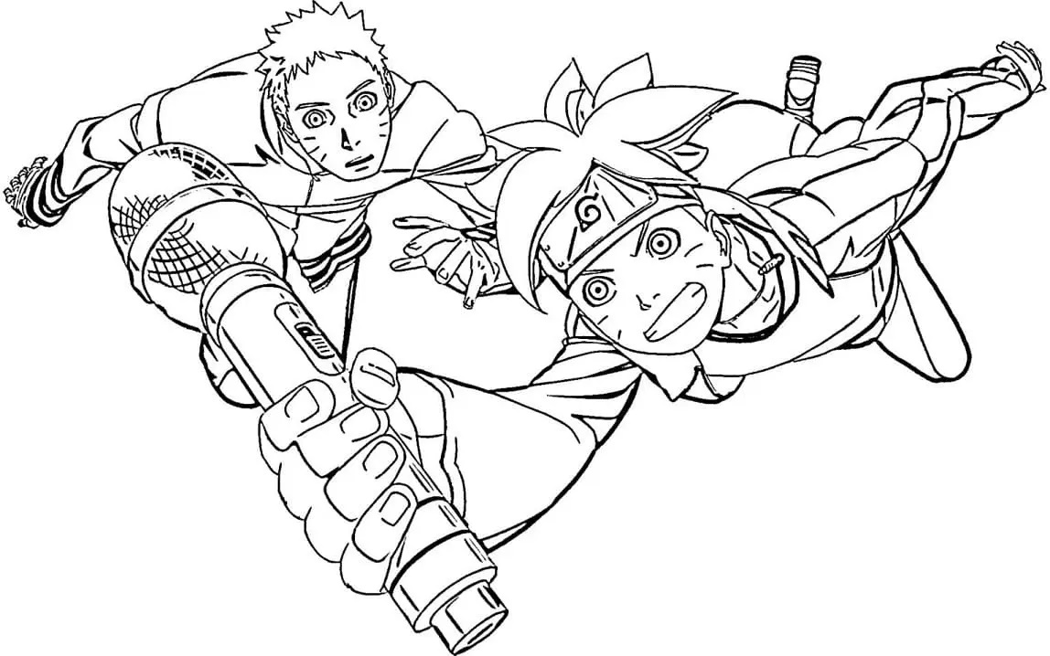 Çocuklar İçin Boruto Boyama Sayfaları 
