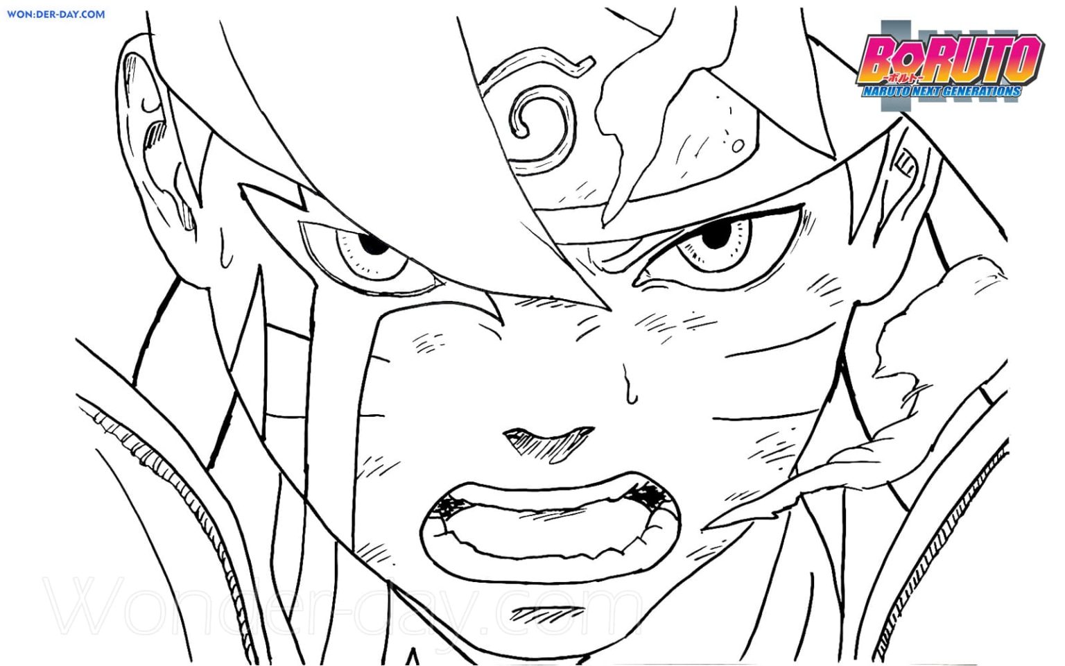 Çocuklar İçin Boruto Boyama Sayfaları 