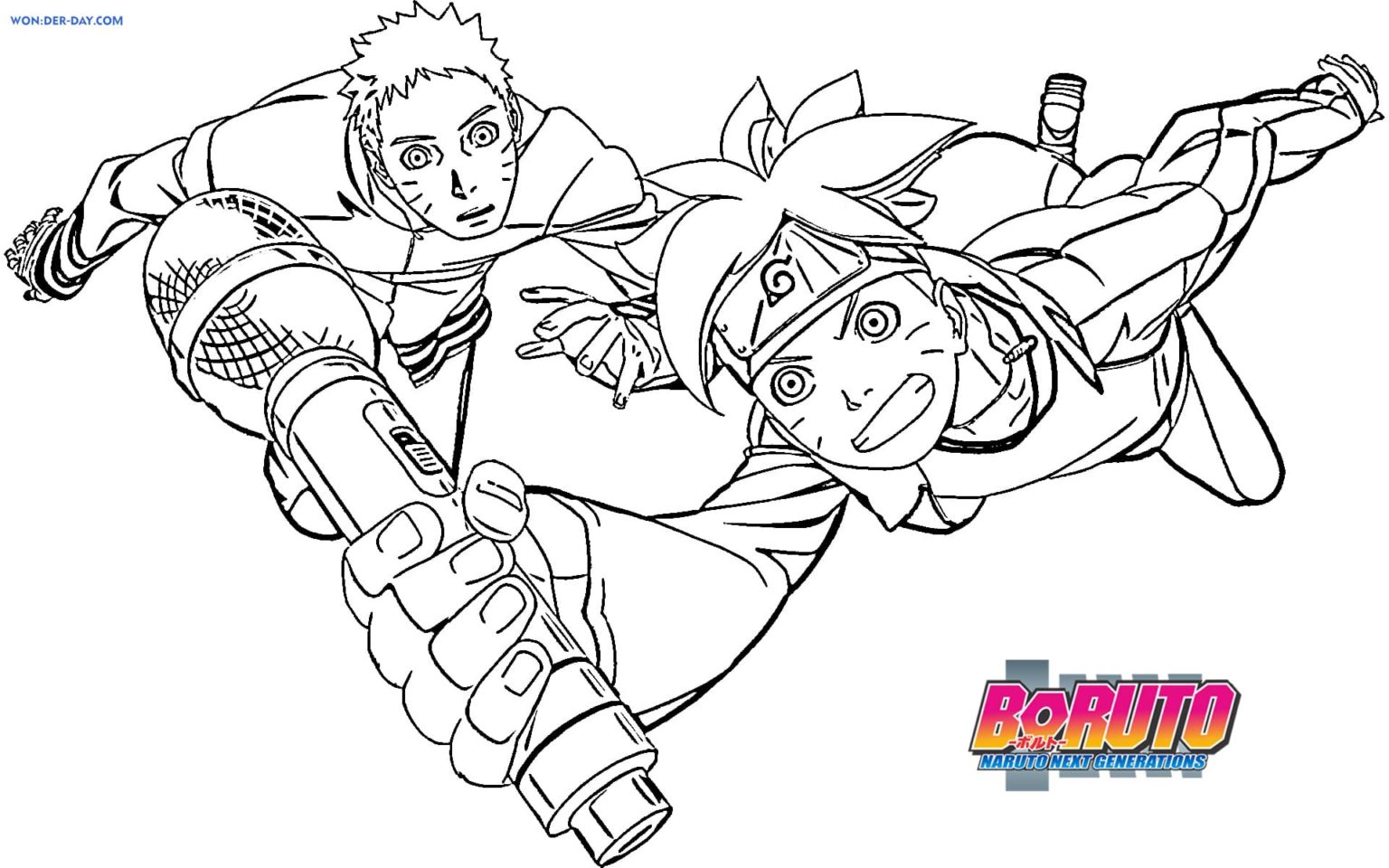 Çocuklar İçin Boruto Boyama Sayfaları 