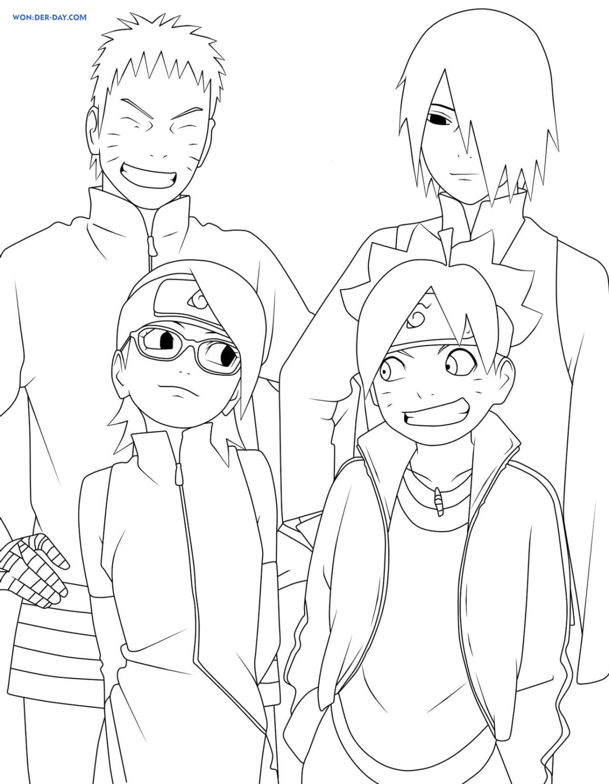 Çocuklar İçin Boruto Boyama Sayfaları 