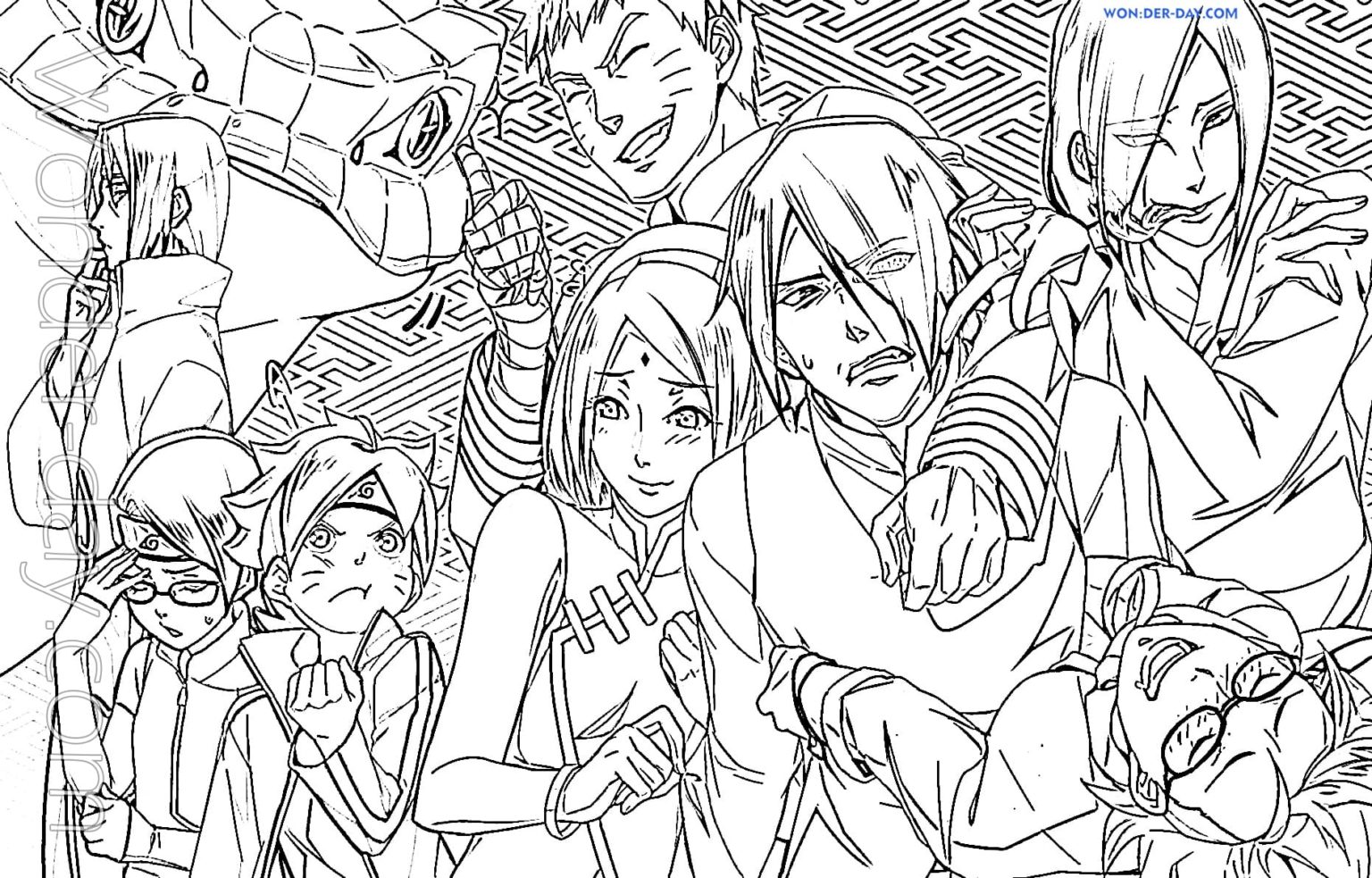 Çocuklar İçin Boruto Boyama Sayfaları 