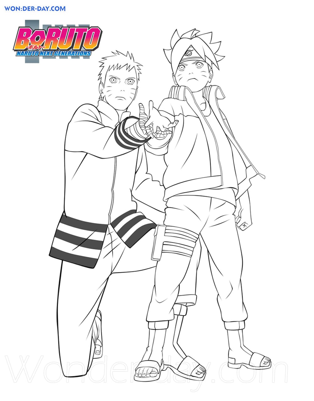 Çocuklar İçin Boruto Boyama Sayfaları 