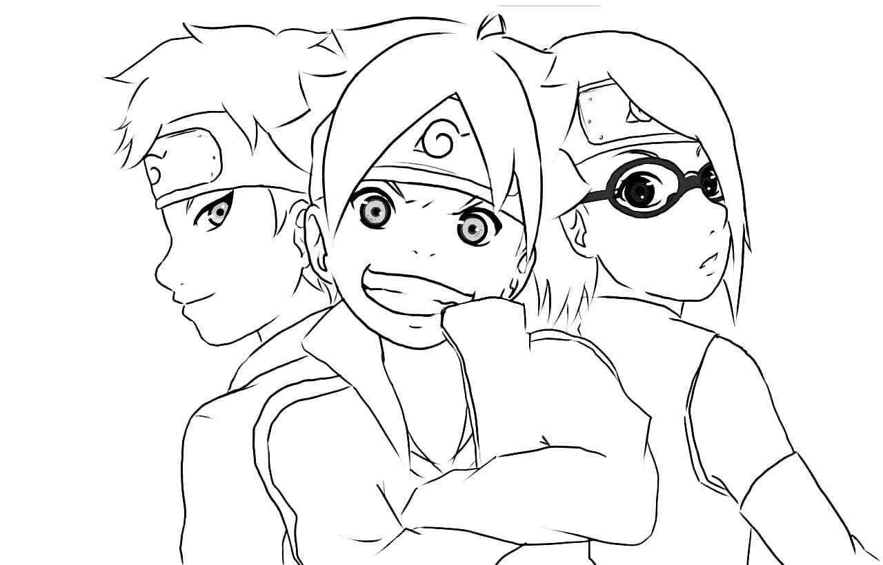 Çocuklar İçin Boruto Boyama Sayfaları 