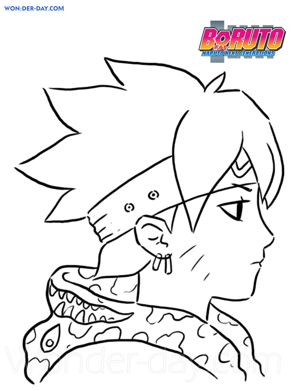 Çocuklar İçin Boruto Boyama Sayfaları 