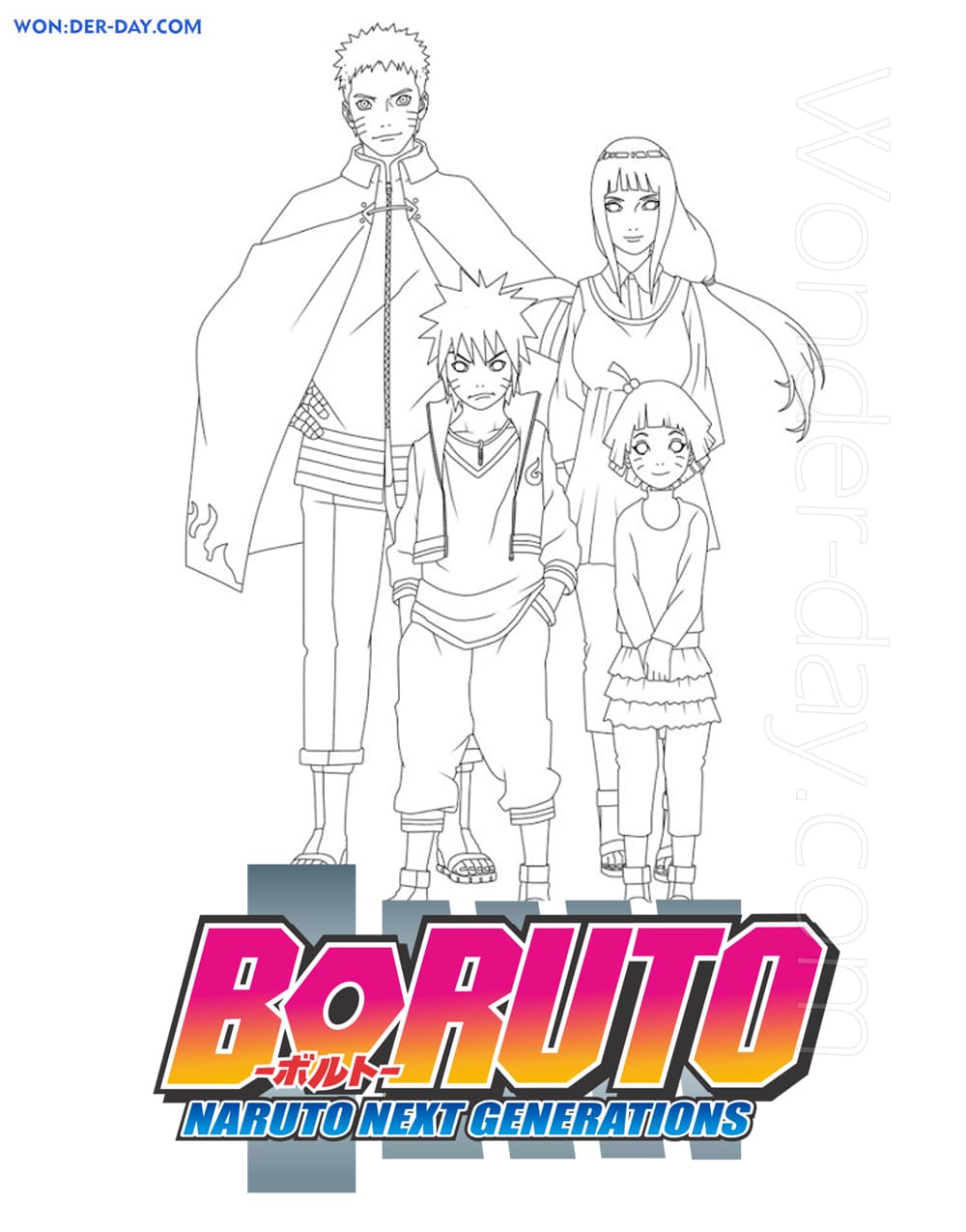 Çocuklar İçin Boruto Boyama Sayfaları 