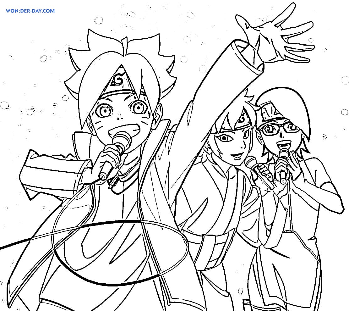 Çocuklar İçin Boruto Boyama Sayfaları 