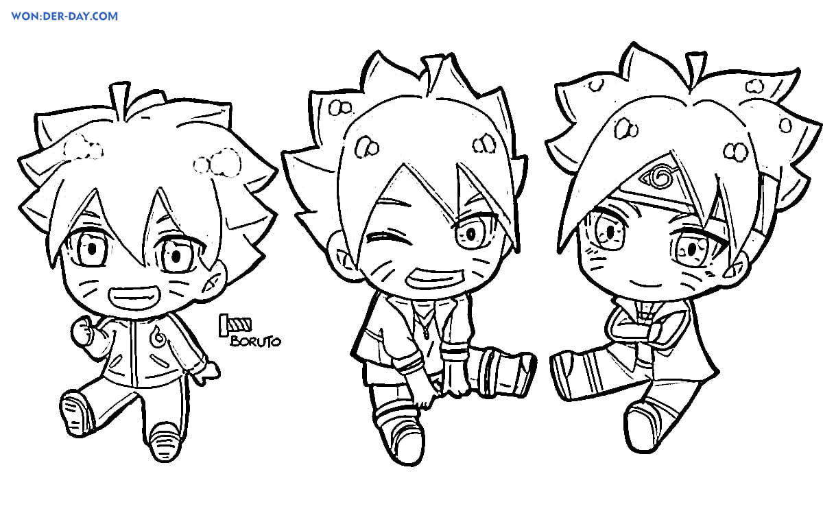 Çocuklar İçin Boruto Boyama Sayfaları 