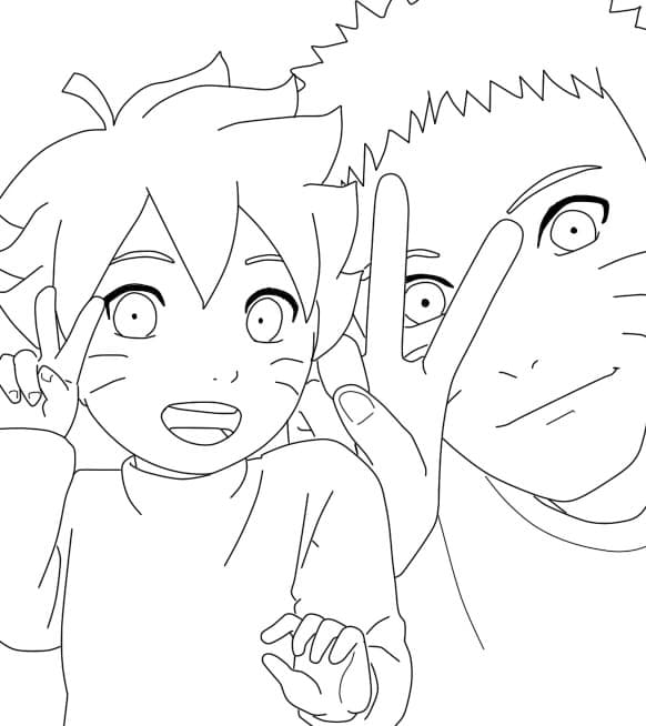 Çocuklar İçin Boruto Boyama Sayfaları 