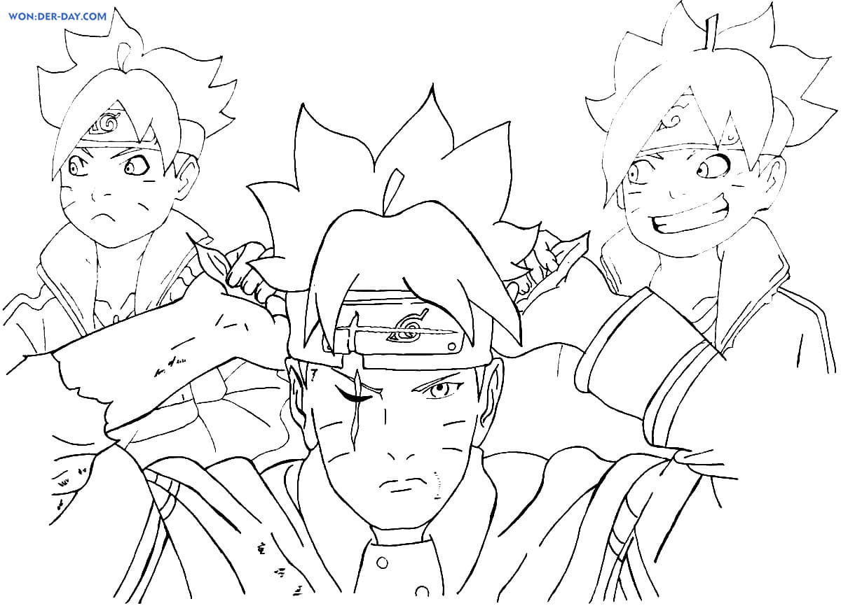Çocuklar İçin Boruto Boyama Sayfaları 