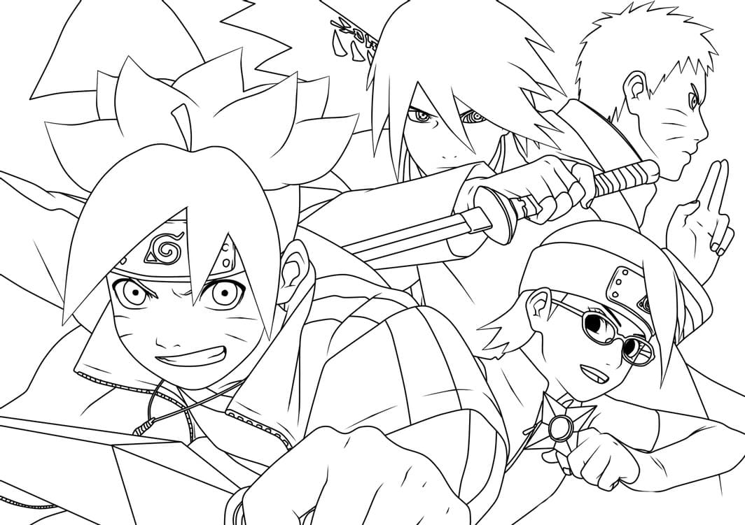 Çocuklar İçin Boruto Boyama Sayfaları 
