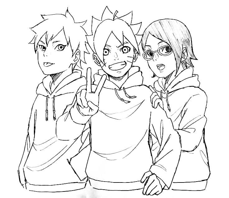 Çocuklar İçin Boruto Boyama Sayfaları 