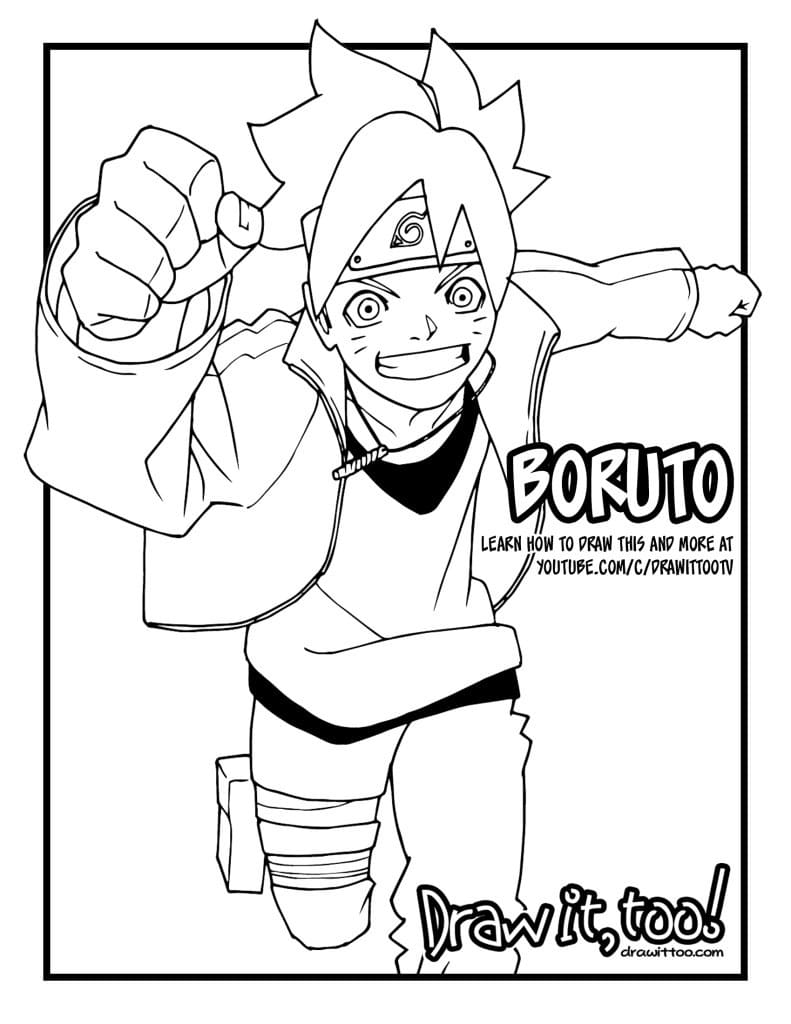 Çocuklar İçin Boruto Boyama Sayfaları 