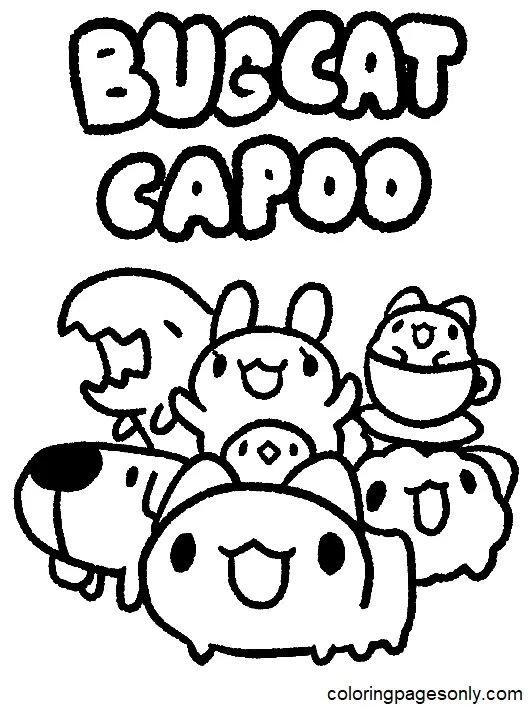 Çocuklar İçin Bugcat Capoo Boyama Sayfaları 