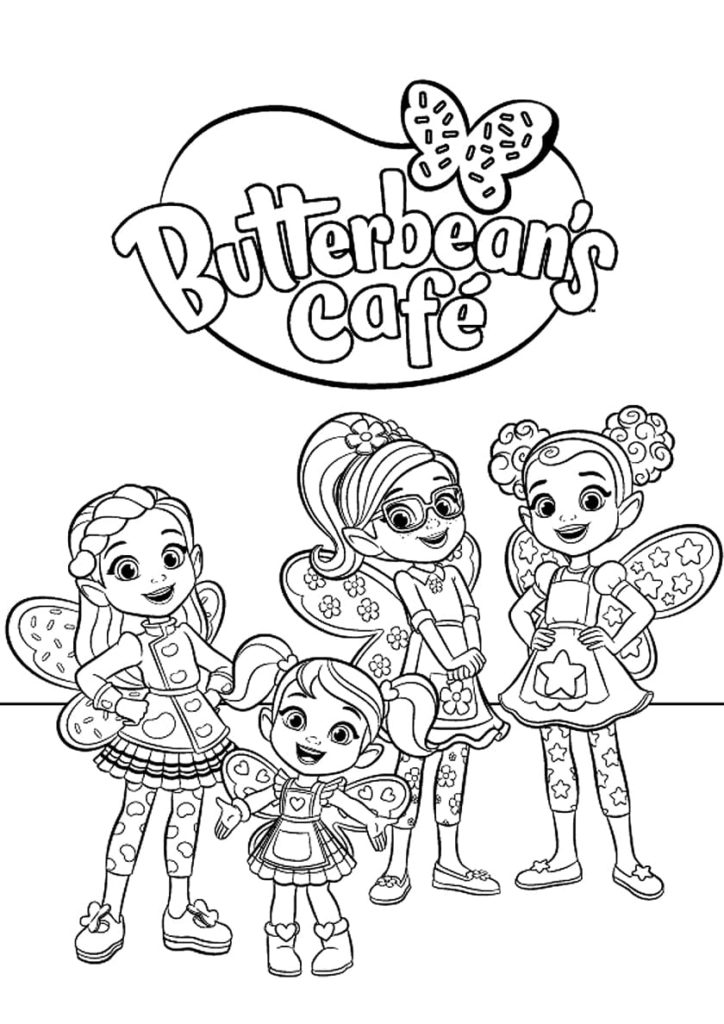 Çocuklar İçin Butterbeans Cafe Boyama Sayfaları 