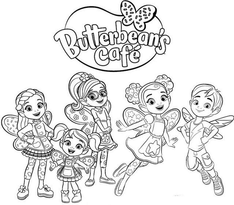Çocuklar İçin Butterbeans Cafe Boyama Sayfaları 