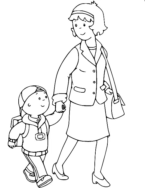 Çocuklar İçin Caillou Boyama Sayfaları 