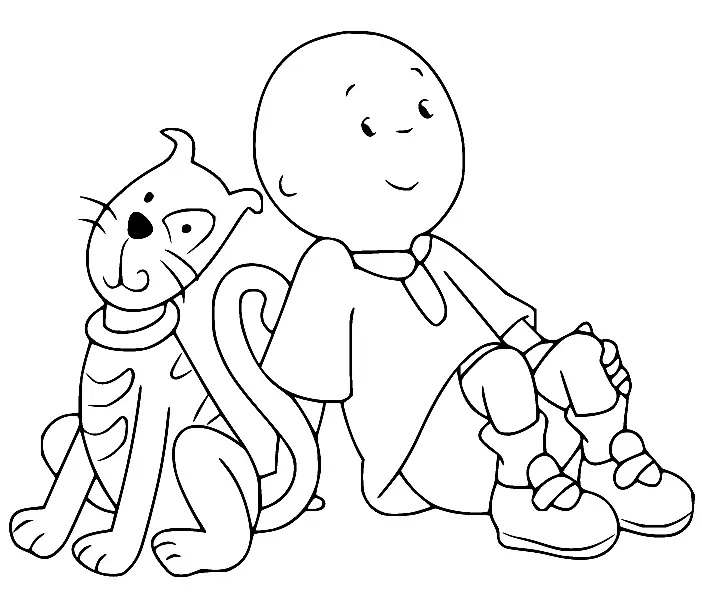 Çocuklar İçin Caillou Boyama Sayfaları 
