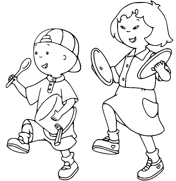 Çocuklar İçin Caillou Boyama Sayfaları 