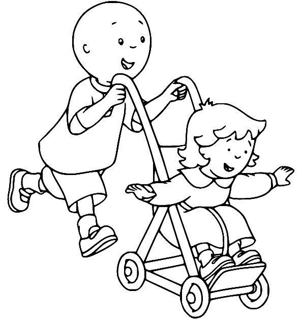 Çocuklar İçin Caillou Boyama Sayfaları 