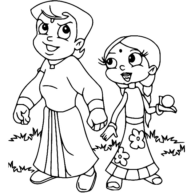 Çocuklar İçin Chhota Bheem Boyama Sayfaları 