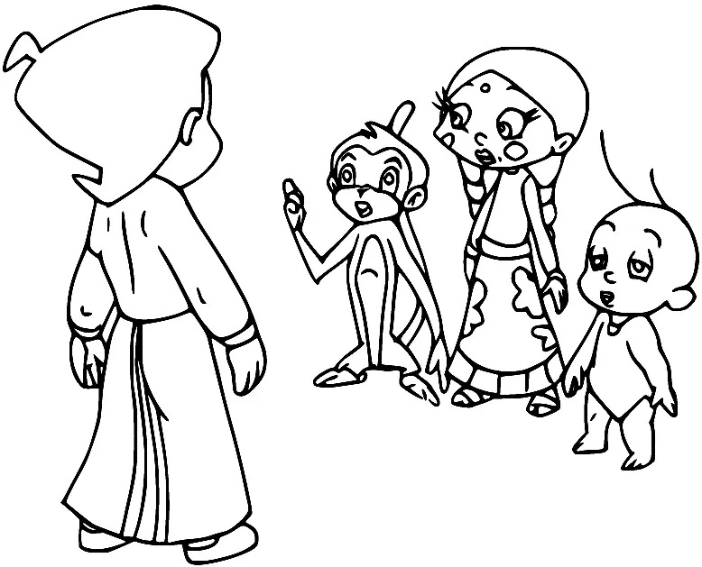 Çocuklar İçin Chhota Bheem Boyama Sayfaları 