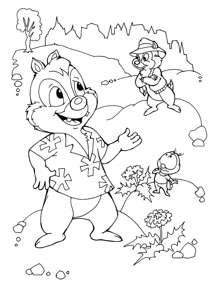 Çocuklar İçin chip-and-dale Boyama Sayfaları 